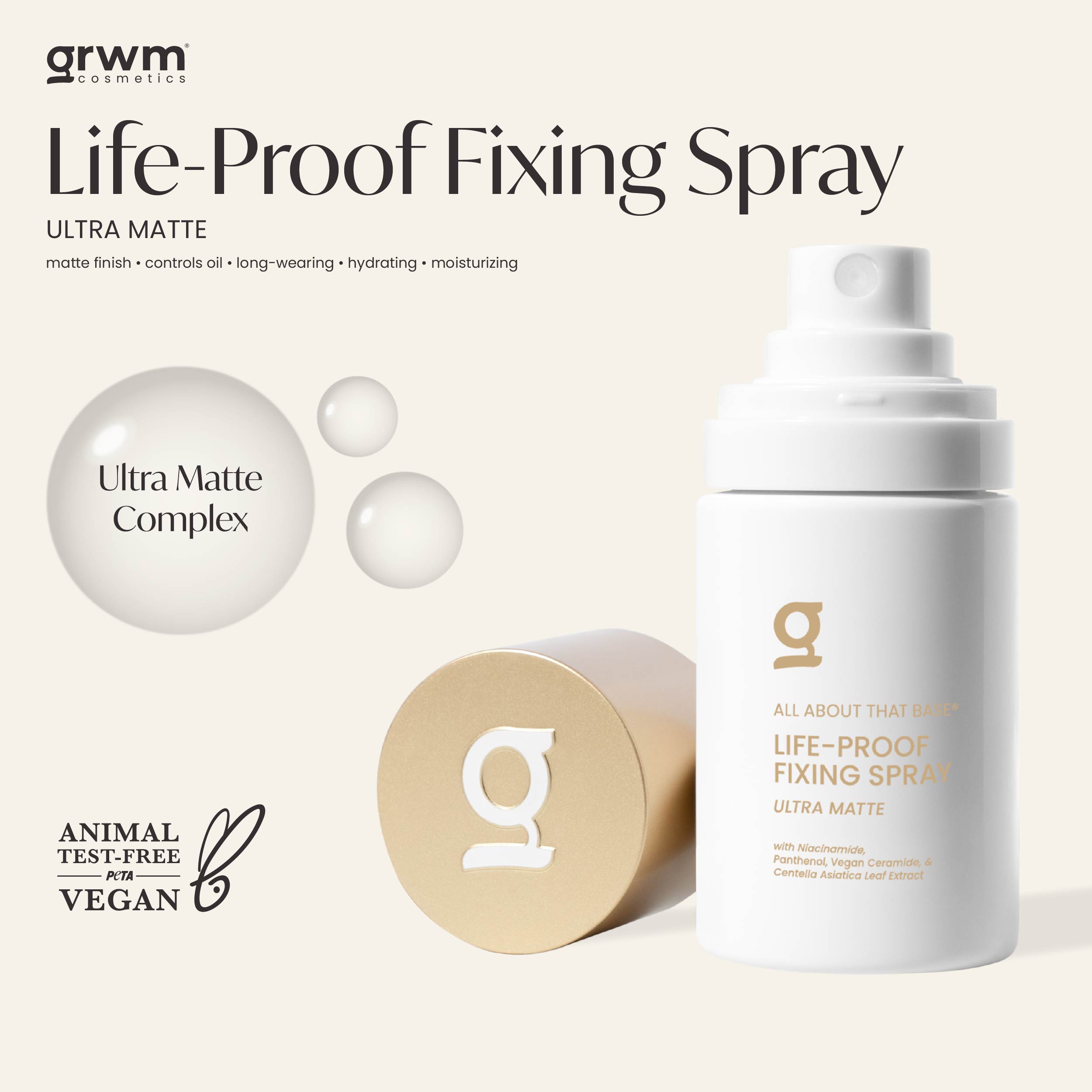 Discount on GRWM Cosmetics  shoes - SKU: GRWM Cosmetics Life - Proof Ultra Matte Fixing Spray - 50ml