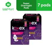 Kotex Super Overnights Feminine Pads - 14 Pads (2 Packs)