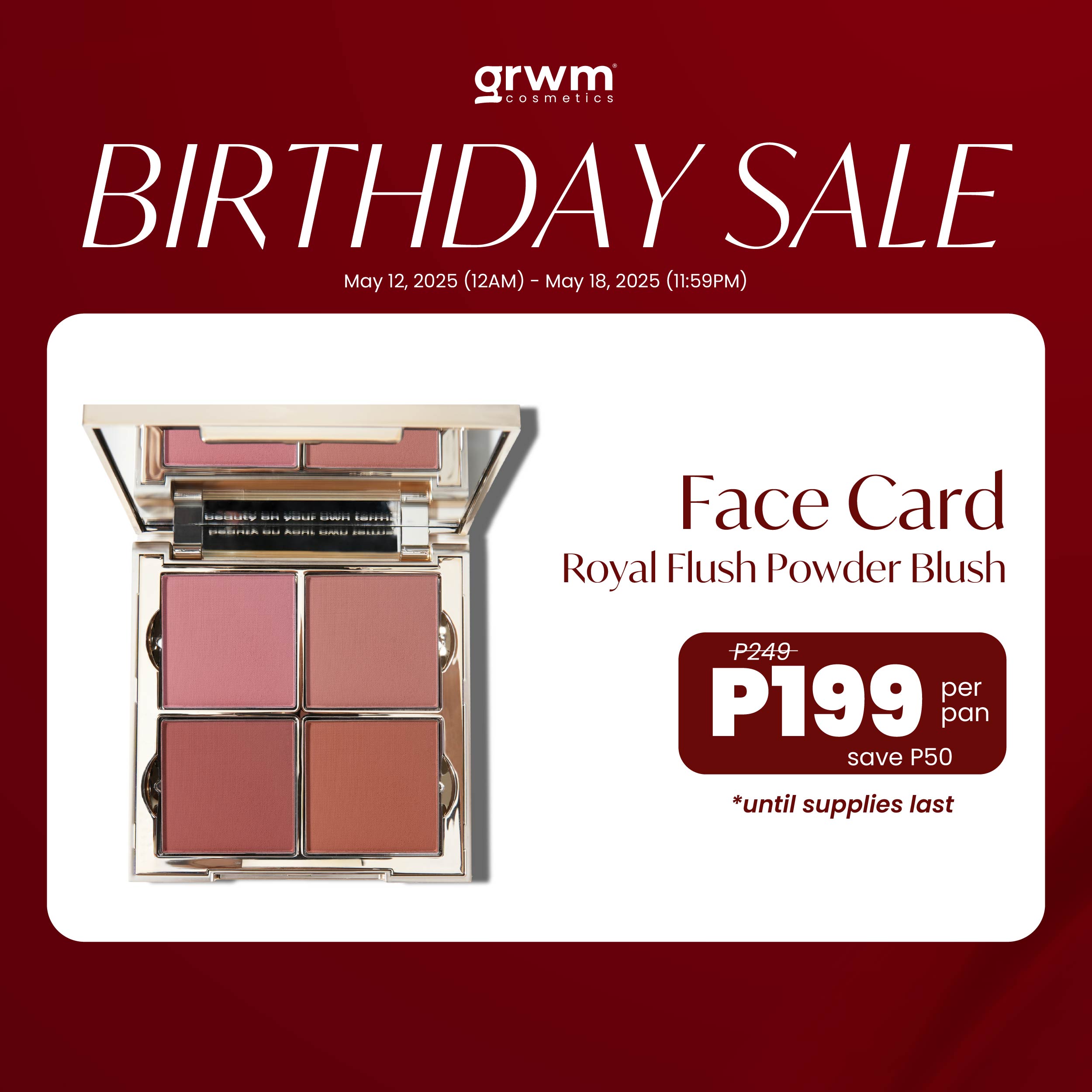 Discount on GRWM Cosmetics  shoes - SKU: GRWM Cosmetics Face Card Royal Flush Power Blush [CASE NOT INCLUDED]