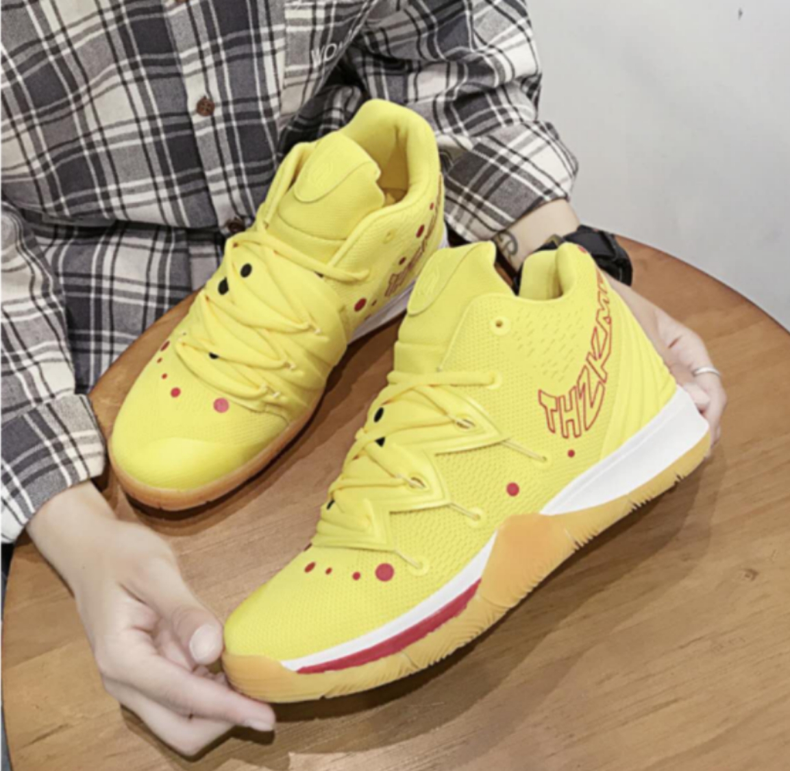 new trend KY 5 highcut yellow color SpongeBob COMFORTBALE SHOES FOR BASKETBALL SHOES FOR MEN S Lazada PH