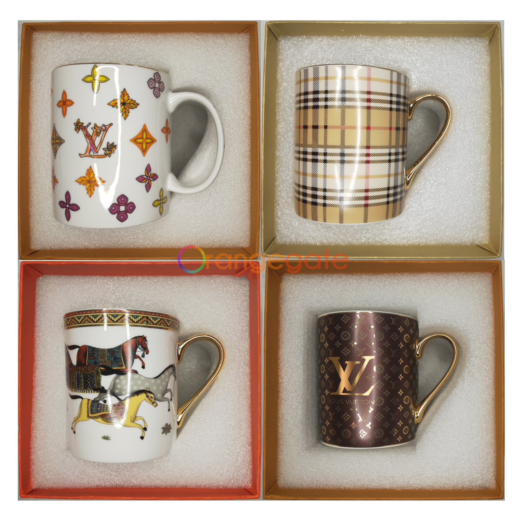 Elegant Hermes, LV, Burberry coffee cup mug Cup and Saucers with Gift Box  Gift Ideas Ceramic Porcelain Bone China Christmas Birthday Anniversary Gift  Suggestion