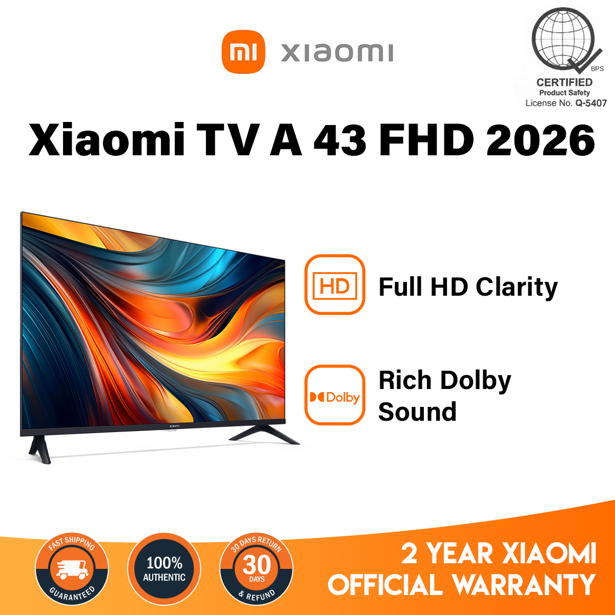 【New】Xiaomi TV A 43-inch FHD Smart TV Immersive Cinema Experience with Dolby Audio DTS-X Presyo 12,399 Piso*Libreng Shipping