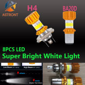 Astront Universal Motorcycle Headlight Bulb, Hi/Lo White Light 6000K