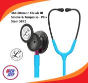 Littmann Classic III Stethoscope, Smoke & Turquoise Pink