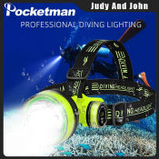 Diving Headlight Rechargeable Professional Flashlight Waterproof Led Fishing Flashlight