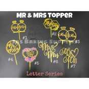 Acrylic Topper Mr and Mrs Topper Cake Topper