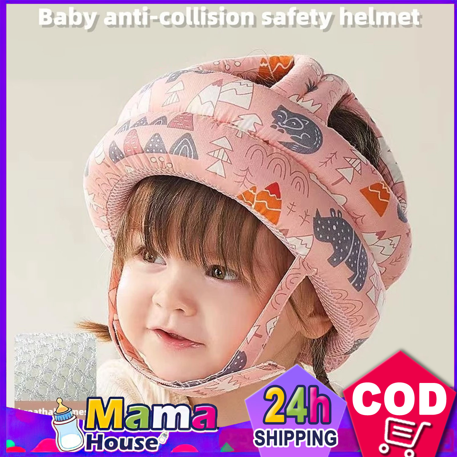 lazada baby helmet Domayllay for Crawing Walking,Soft Infant Safety Helmet,Baby Helmet 1-2 Years for Anti-Fall Head Protector,Adjustable, Breathable (Bear 2, Adjustable Size) : Baby Shop Baby Helmet Motor Online