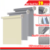 Korean Blackout Roller Shades - Thermal Insulated, Various Sizes