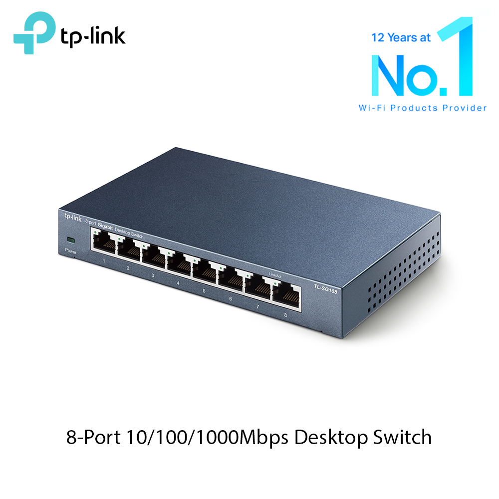 TP-Link TL-SG108 8-Port Gigabit Desktop Switch (Unmanaged) 8x 10/100/1 – JG  Superstore