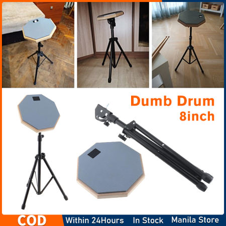 Rubber Wooden Dumb Drum Pad with Stand, Jazz Drums