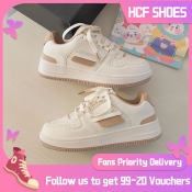 HCF Korean Fashion Women's White Low-Cut Sneakers (with size addition)