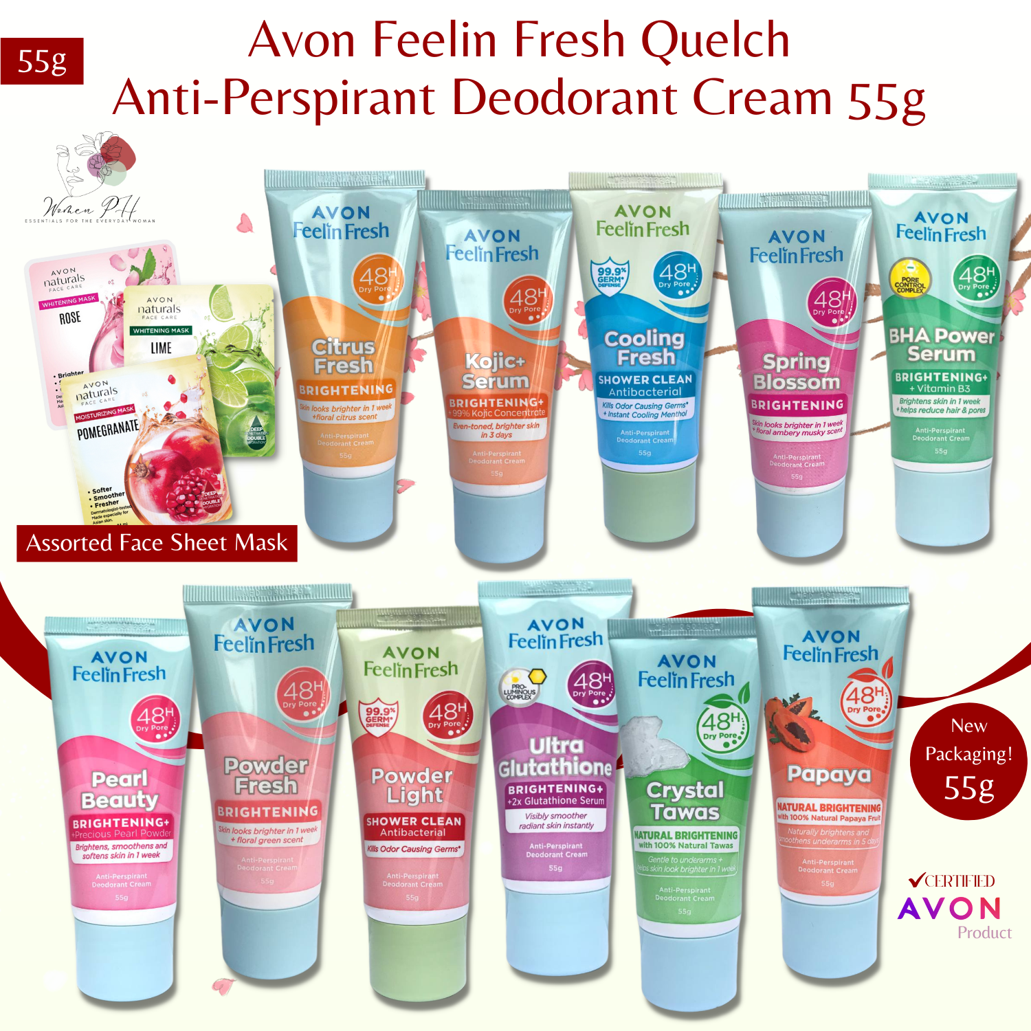 Avon Feelin Fresh Deodorant and Naturals Sheet Mask