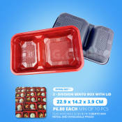 DGPH  2 - Division Disposable Bento Box with Plastic Lid