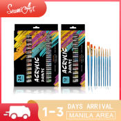Seamiart Acrylic Paint Set with Brushes for DIY Art