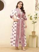 Tata Fashion Elegant 3/4 Boho Maxi Dress With Front Slit