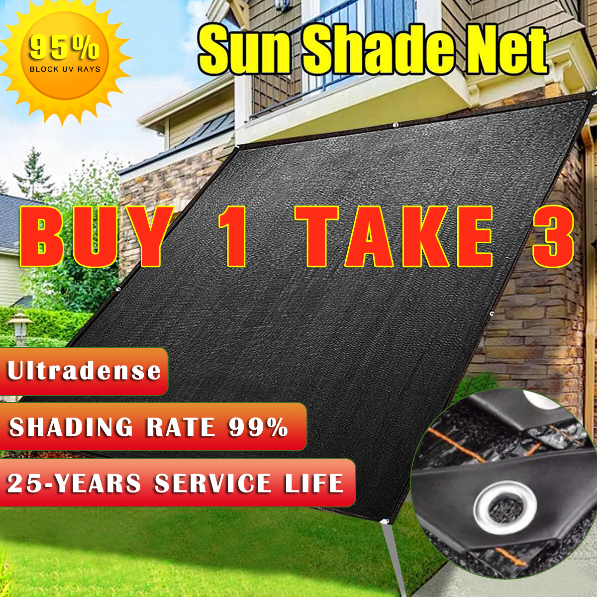 Ultradense Anti-UV Sun Shade Net for Garden Plants