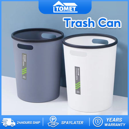 TOMET Portable Round Trash Can - Nordic Garbage Bin Container