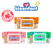 Kleenfant Lite Baby Wipes - 80 Sheets, Cleansing Wet Wipes