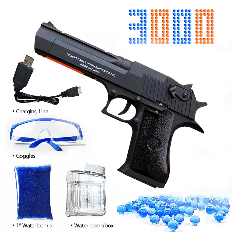 Gel launch toy,Gel Blaster Desert Eagle Blowback Bullet Electric Gel Splatter Ball Gun Water Bead Blaster Automatic Manual Shooter Toy