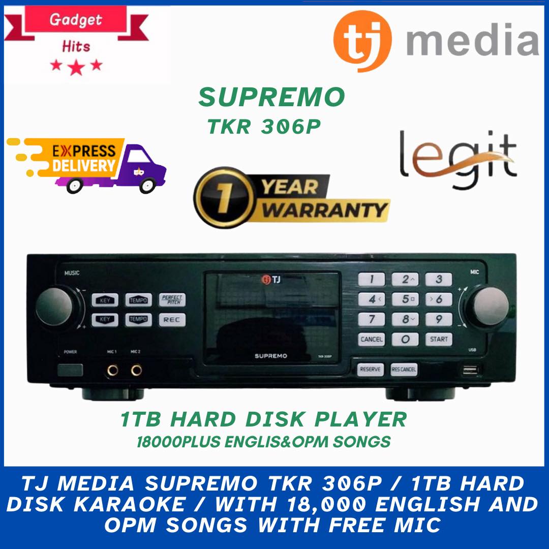 TJ Media Supremo Karaoke System with 18,000 Songs & Mic