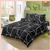 Abstract Canadian Fabric Fitted Bed Sheet with Pillowcases