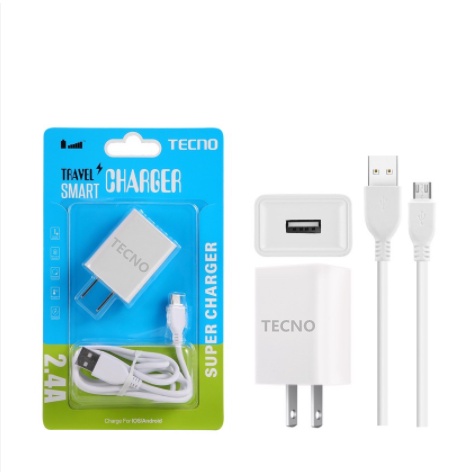 TECNO Original USB Charging Micro Cable Travel Smart Charger