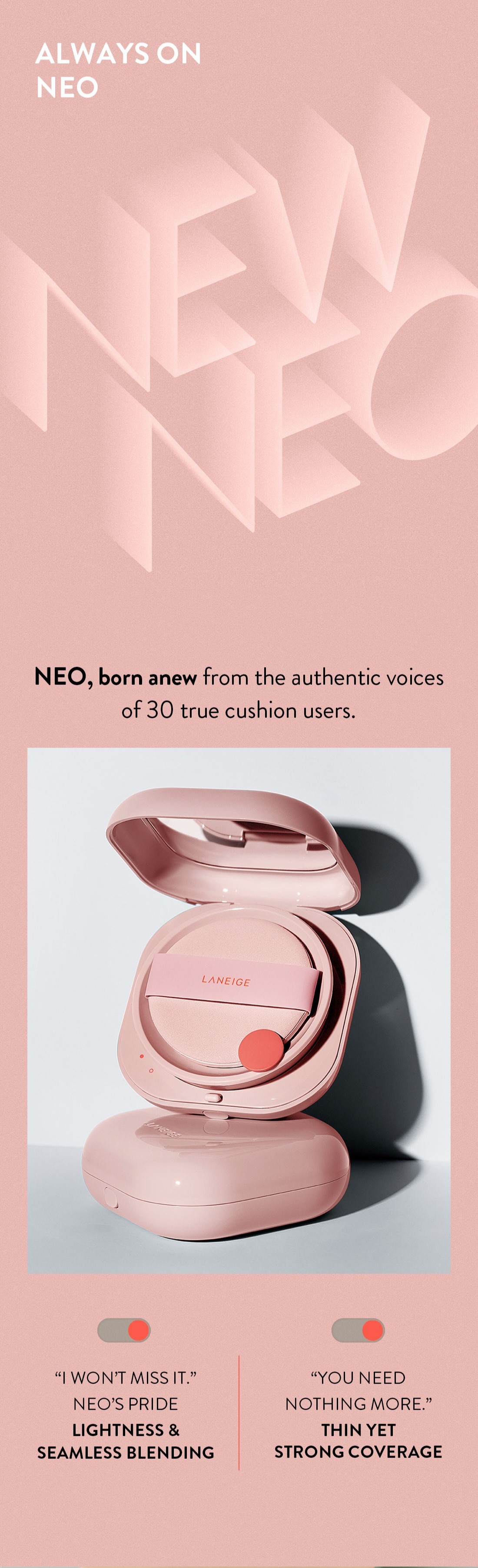 LANEIGE NEO Cushion Glow(#21N Beige:SPF 50+ PA+++, 15 g)/US Seller