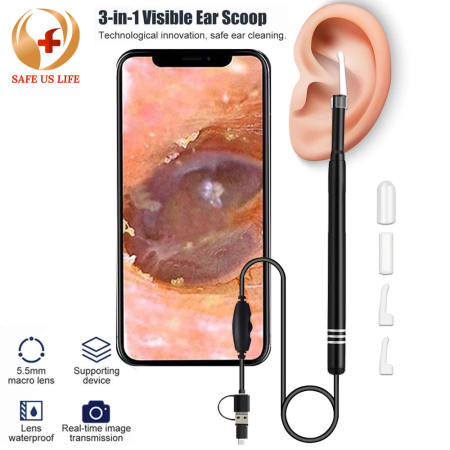 Smart Visual Ear Cleaner with Endoscope Camera for Ear Wax