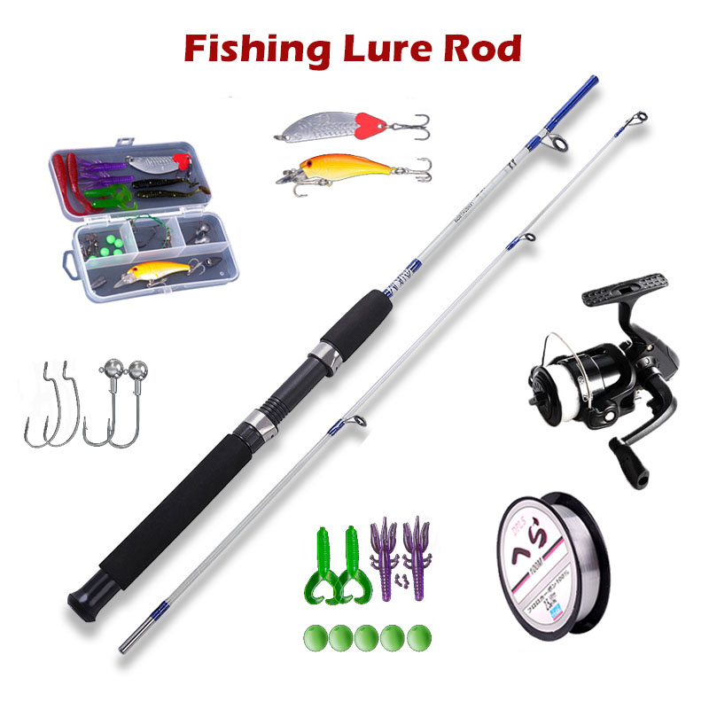1.8 M 2.1 M Ultralight 2 Section Carbon Fiber Fishing Rod Set Full Set  Fishing Rod & Reel Sets