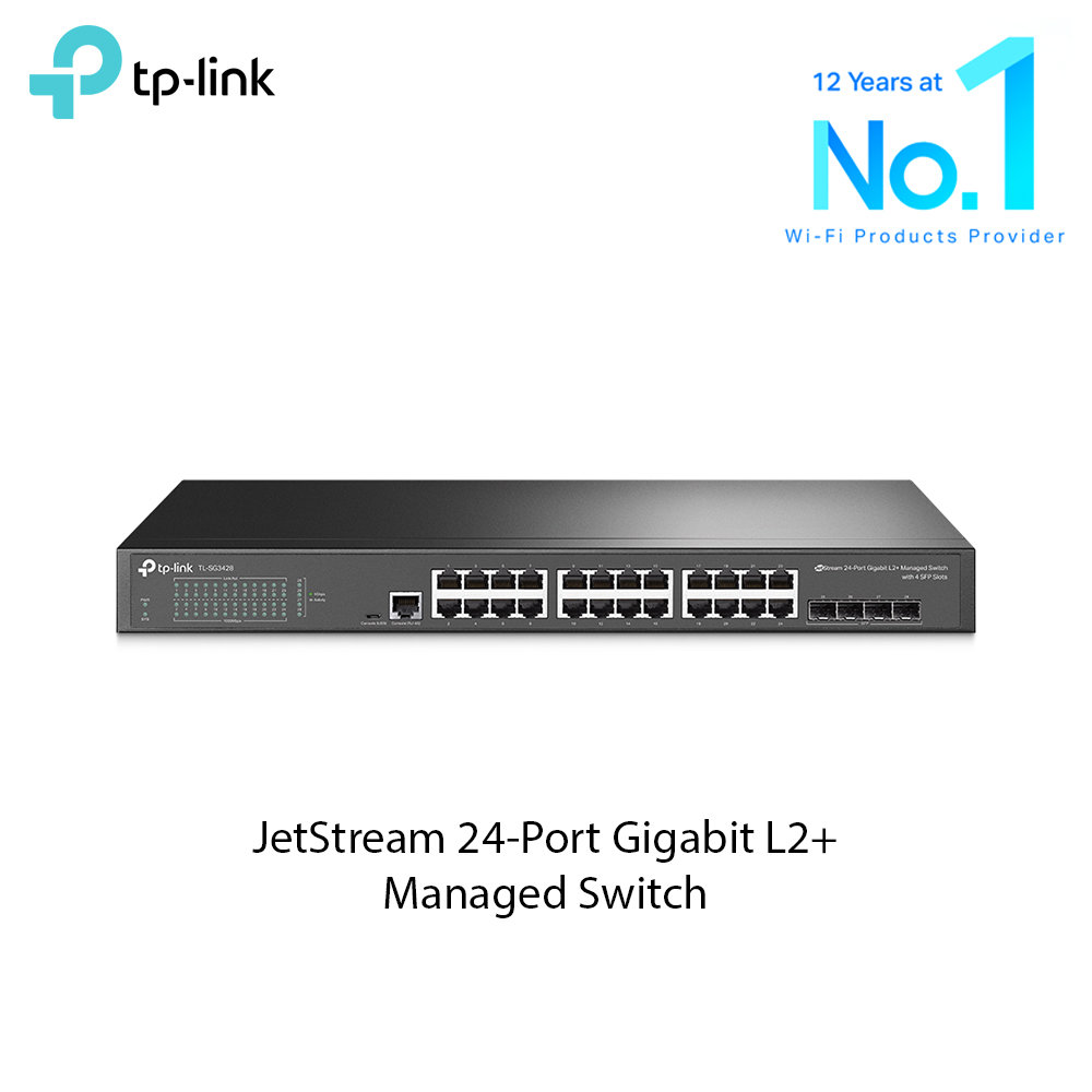 JetStream 24-Port Gigabit L2 Managed Switch with 4 Combo SFP Slots