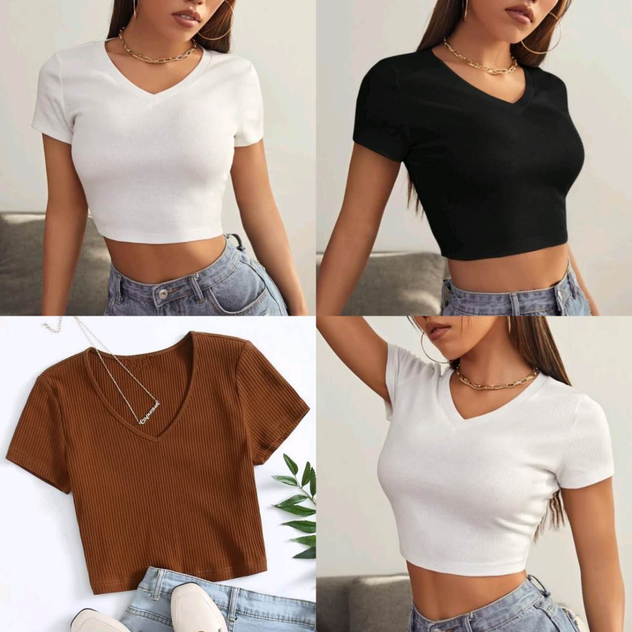 Black Top Women Summer Crop Tops Round-neck Short Sleeve Butterfly Pattern  Print Slim T-shirt Crop Top