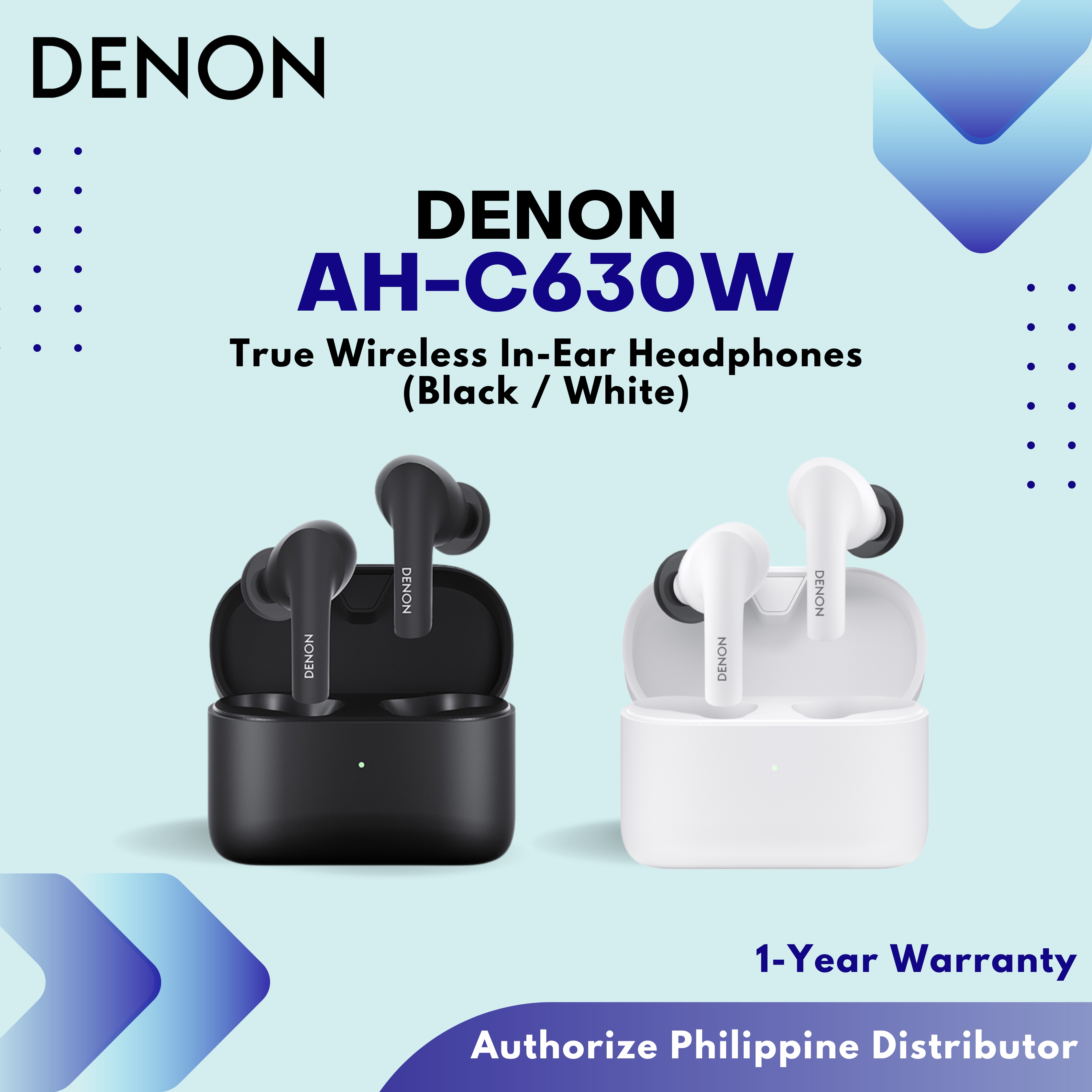 Denon AH-C830NCW True Wireless in-Ear Headphones with Active Noise Cancelling - Black Color