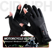 Waterproof Motorcycle Gloves - Touch Screen, Fingerless (Brand: N/A)