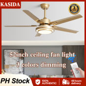 KASIDA 42" Ceiling Fan with Remote, LED Light, 6 Speeds