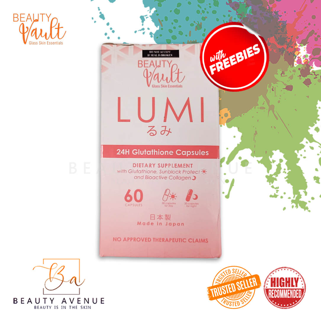 lumi glutathione watsons Beauty Vault Lumi 24H Glutathione 60 Capsules Benefits: Skin Brightening:  Helps lighten dark spots and even out skin tone. Anti-Aging: Reduces signs  of aging such as fine lines and wrinkles. Enhanced Hydration: