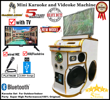 CLASSIC AUDIO Mini Karaoke Machine with TV and Microphone