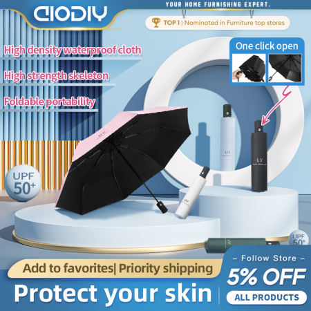 AIODIY UV Protection Automatic Folding Umbrella for Men and Women