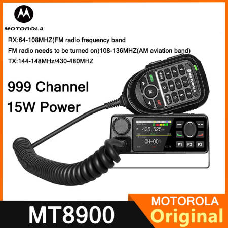 Motorola 25W MT8900 base radio Walkie Talkie Shortwave Transceiver AM/ FM/ Ssb 999 channel Vehicle Mouted CB Car Radio 144-148MHz 430-480MHz