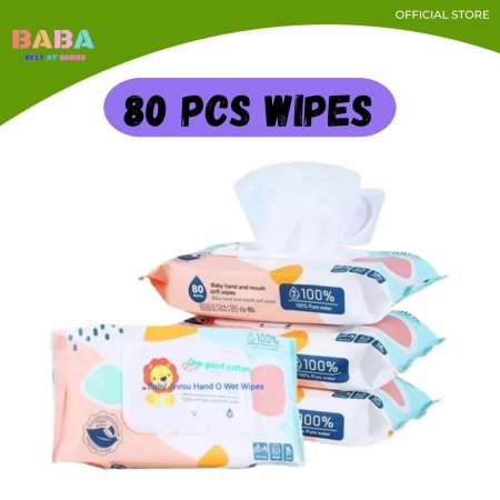 BABA Baby Kids Adult Organic baby Wipes 80pcs per pack