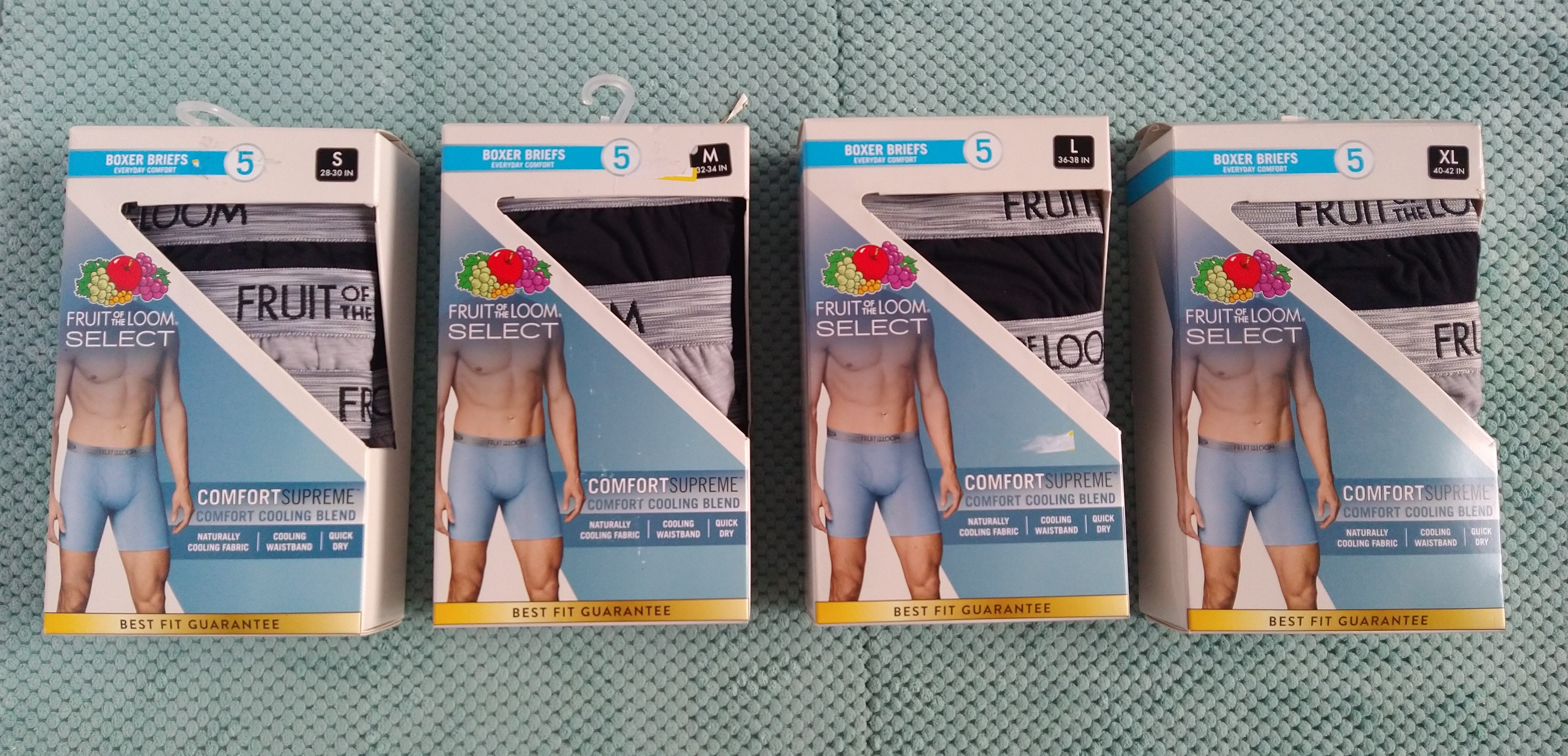 Fruit of the Loom Select Boxer Briefs 4-pack Comfort Supreme Super Soft  Blend SMLXL NewUSA