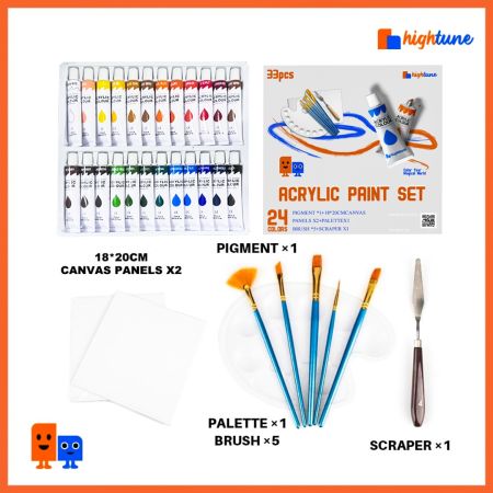 HIGHTUNE Acrylic Paint Set - Complete Art Supplies for Painting