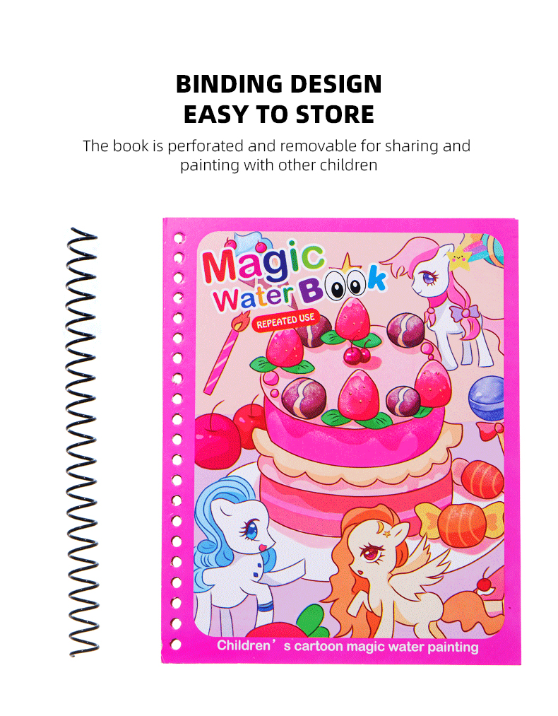 Magical Book Water Drawing Montessori Toys Reusable Coloring Book
