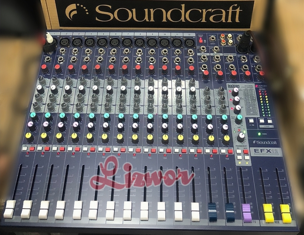 Soundcraft EFX 12 - 12 Channel, 2 Bus Audio Mixer with Lexicon