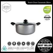 Lifestyle Cookware Induction Dutch Oven with Glass Lid (20cm)