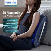 Philips Lumbar Back Massager with Hot Compress Cushion Pillow