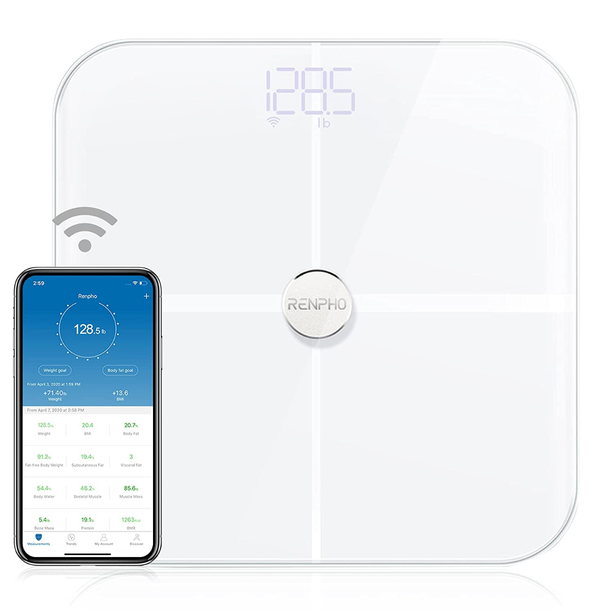  RENPHO Smart Digital WiFi Bluetooth Scale, Portable