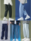 ZHI XIN Light Blue Straight Jeans for Men