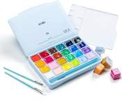 Miya Gouache Paint Set with 24 Colors and Brushes