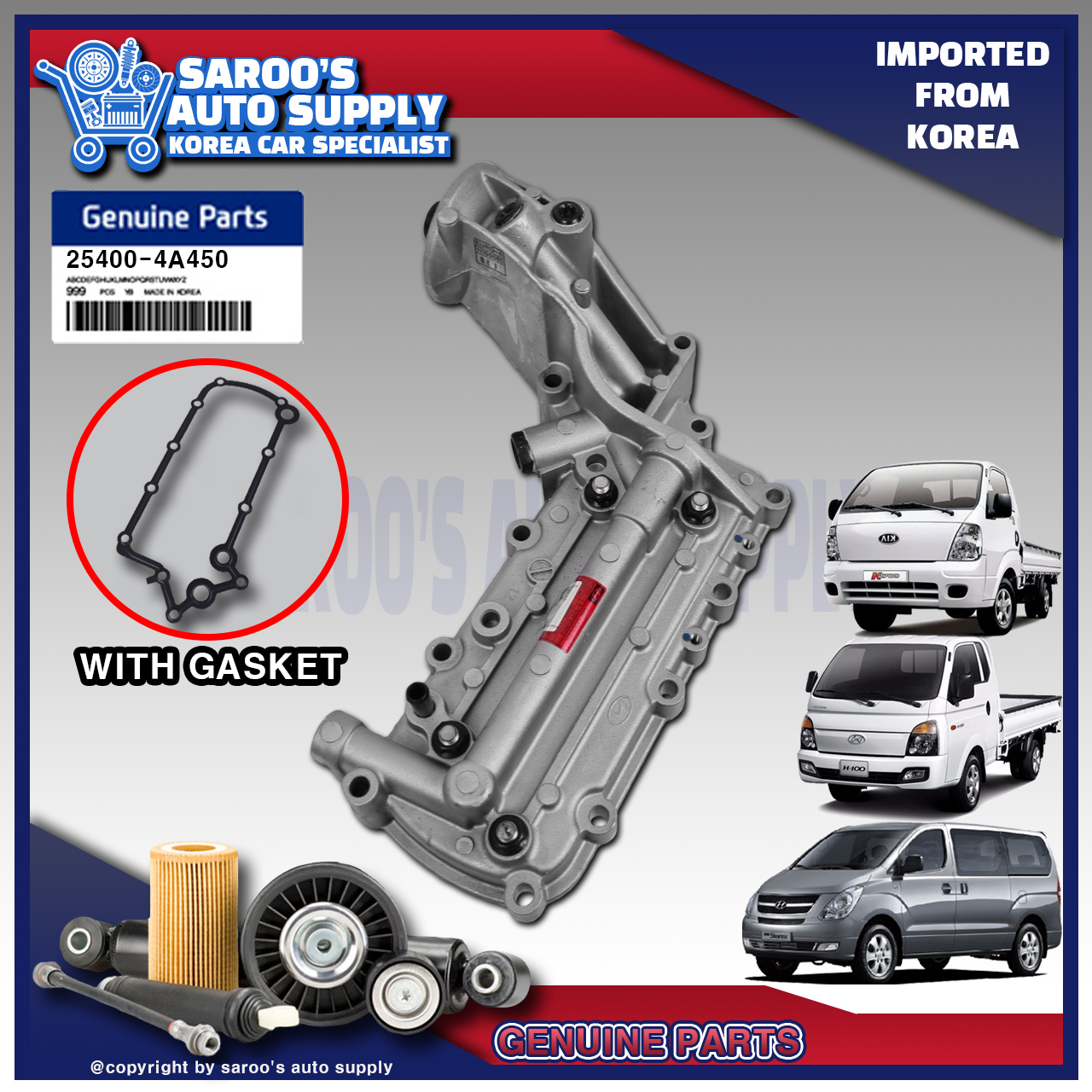 Genuine] Engine Oil Cooler For Hyundai Grand Starex (07-21), H100