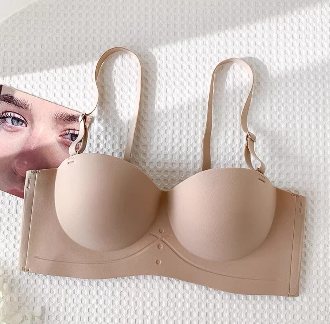 Motovita Seamless Half Cup Bra Small Chest Push Up Brassiere Strapless Comfortable Wireless Underwear - Image 2